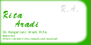 rita aradi business card